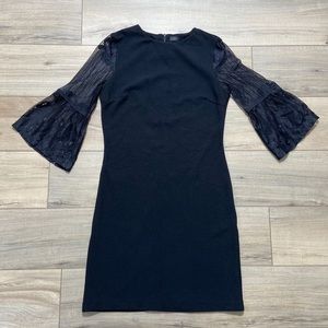 Forest Lily Womens Lace Bell‎ Sleeve Dress Size 6 Black